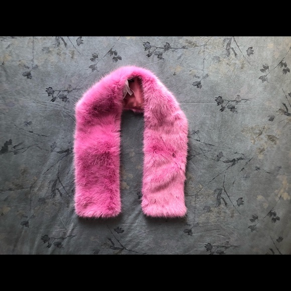 NWT J.Crew Hibiscus Pink Faux Fur Stole Scarf - Picture 8 of 9